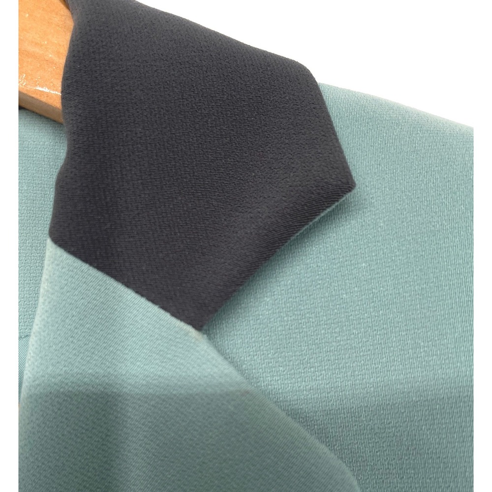 Le Suit Women Pant Suit 12 Professional Sage Green Black Contrast Collar - Picture 8 of 16